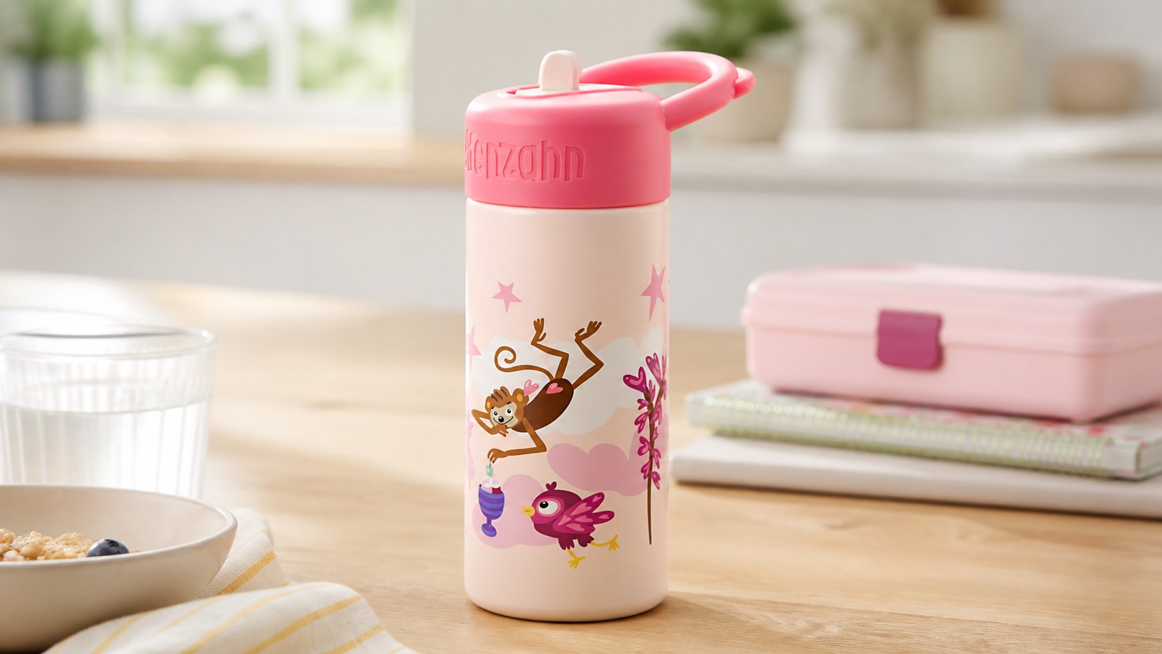 Affenzahn Fabelhafte Fantasiewelt 430 ml: Kinderflasche für Kita-Tage ohne Trinkstress
