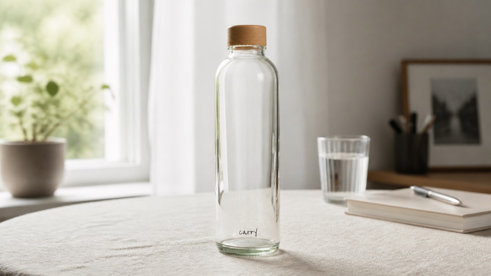 CARRY Bottle PURE 0,7 l: klare Glasflasche gegen Plastikgeschmack im Alltag