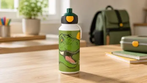 Mepal Pop-up Campus Dino 400 ml: Kinderflasche für den schnellen Schulschluck